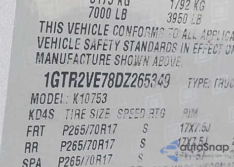 2013 GMC Sierra 1500 Sle из США, поврежденный, VIN 1GTR2VE78DZ265349